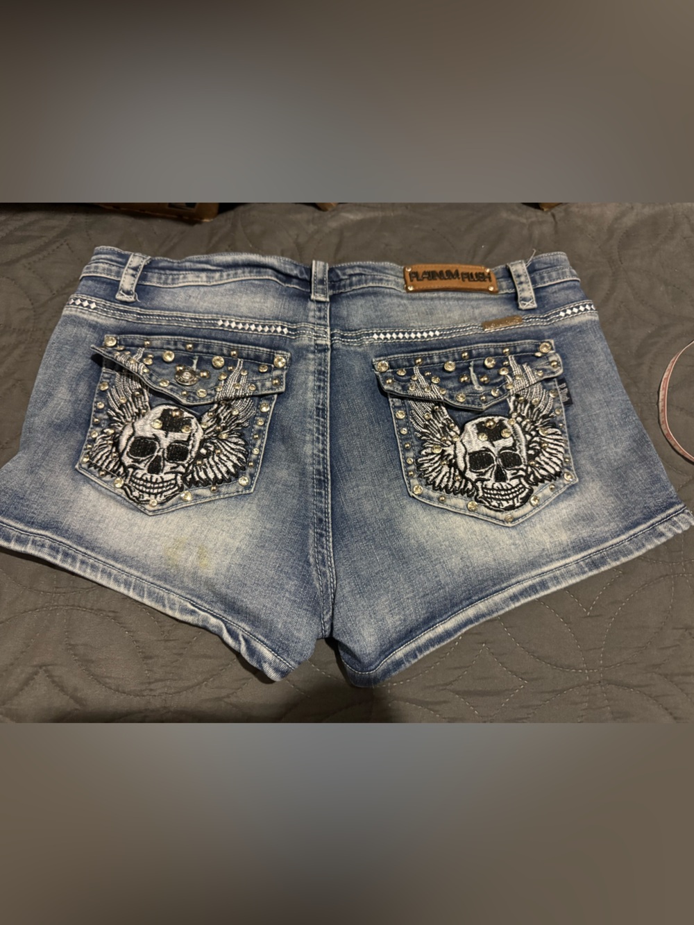 Platinum Plush Women's Washed Blue Denim Shorts